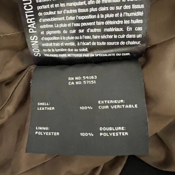 Marc New York Olive Leather Moto Jacket Zip Banded Collar Medium - Picture 11 of 16